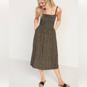 OLD NAVY Smock woman fitflare animal print cami plus size western chic dress XXL
